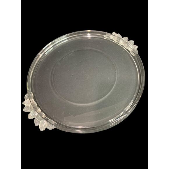 Mikasa Vintage 11 Inch Cake Plate Rosebud Satin Glass Handled - Picture 1 of 6